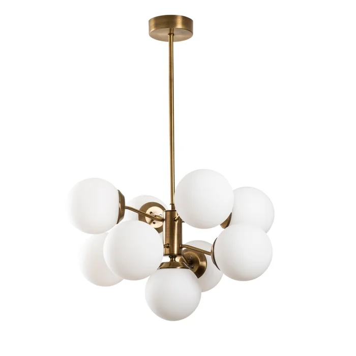 Lustr VORVEN 9x E27, 70×80 cm – vintage/bílá