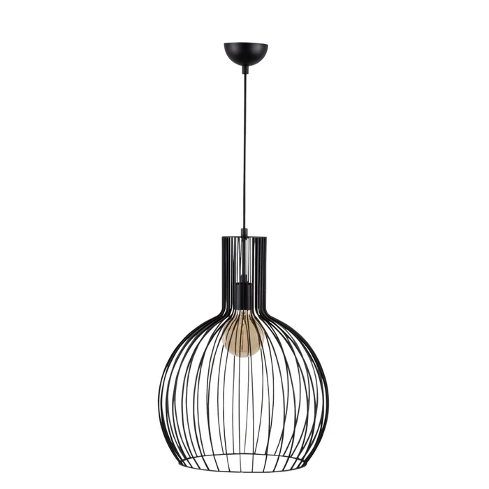 Lustr ZALLON 1xE27, černý, výškově nastavitelný 66–146 cm, průměr 38 cm