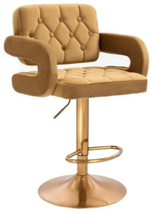 LuxuryForm DESIGN Barová židle ADRIA VELUR s zlatým talířem