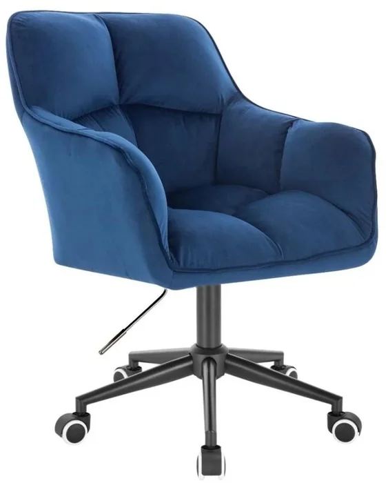 LuxuryForm DESIGN Křeslo Amalfi Velur modré na černé podstavě s kolečky
