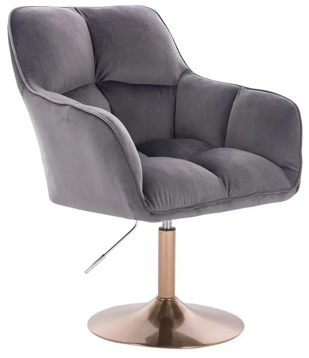 LuxuryForm DESIGN Křeslo Amalfi Velur s pozlaceným podstavcem