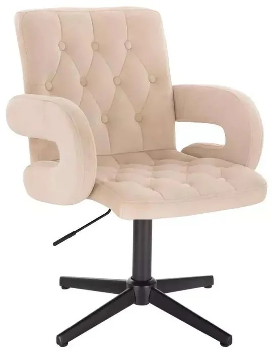 LuxuryForm DESIGN Židle BOSTON VELUR Černý Kříž Krémová