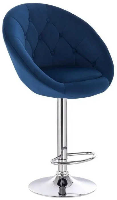 Luxusní barová židle VERA Velur modrá s elegantním designem