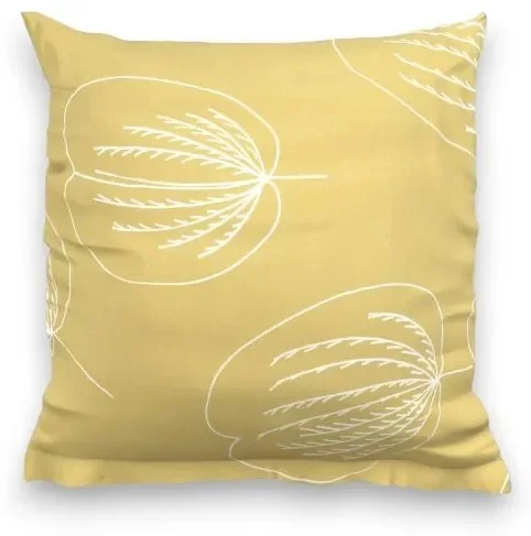 Luxusní Bavlněný Povlak na Polštář GRACE Žlutý - Velikost 50x50 cm