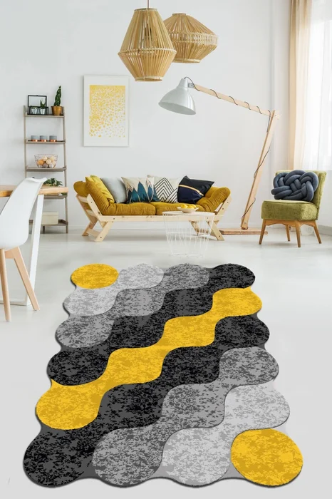 Luxusní syntetický koberec 200 × 290 cm s nízkým vlasem a protiskluzem