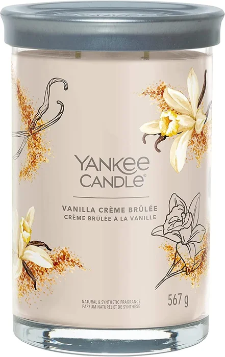 Luxusní vonná svíčka Yankee Candle ve skle - Velká Vanilla Crème Brûlée, 567g