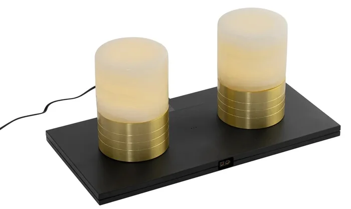 Luxusní Zlaté RGBW Dobíjecí Stolní Lampy Alessia - Sada 2 ks
