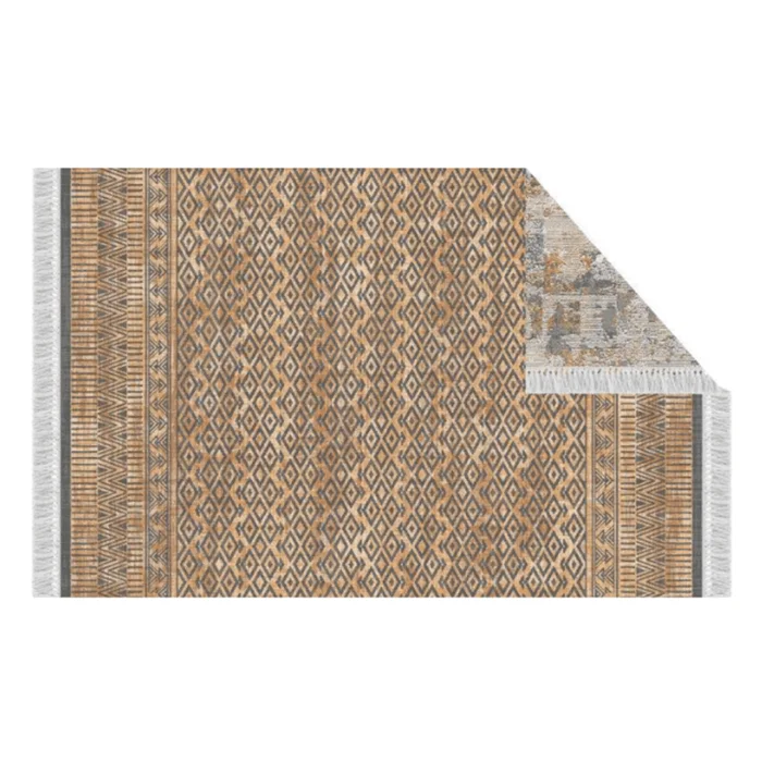 MADALA Oboustranný koberec 80×150 cm s hnědým vzorem