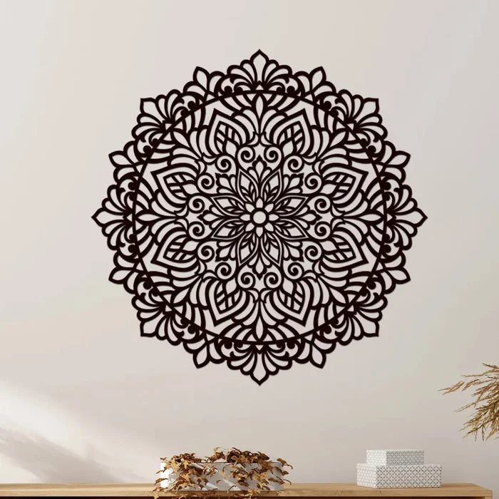 Mandala HOJNOST na zeď 80 cm Černá