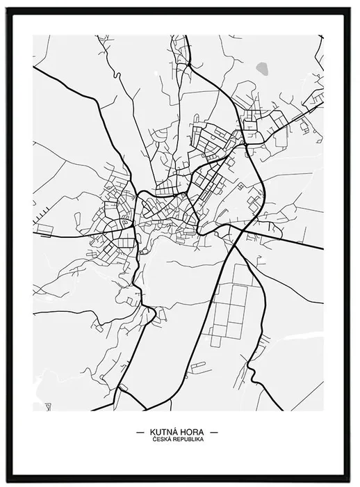 Mapa Kutné Hory ve velkém rozměru