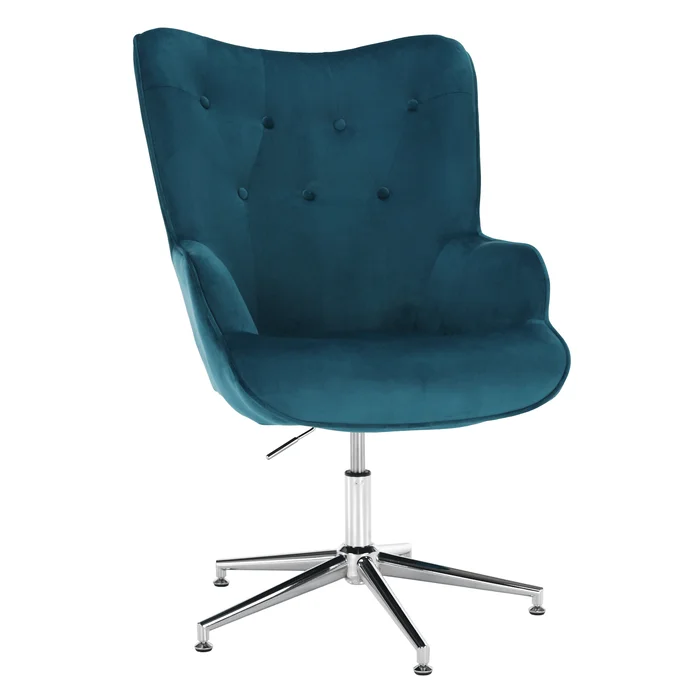 MARLOV Designové křeslo – petrolejová Velvet a chrom
