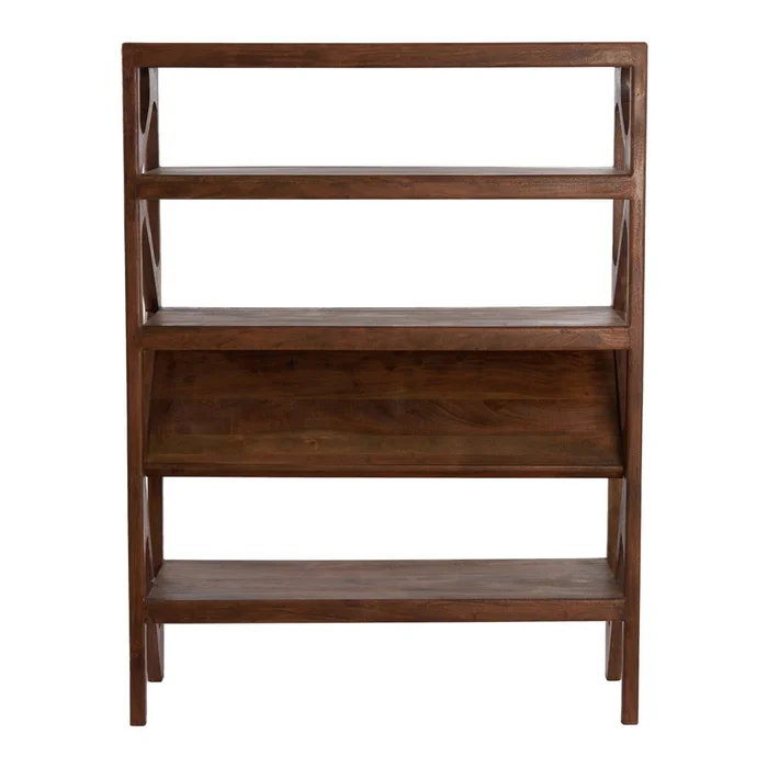 Masivní knihovna Yuki 120x160 cm z akáciového dřeva