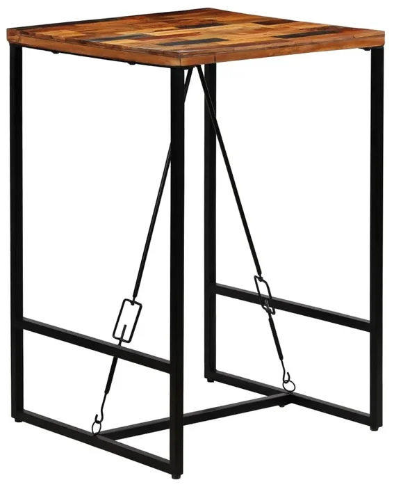 Masivní recyklovaný dřevěný barový stůl 70x70x106 cm