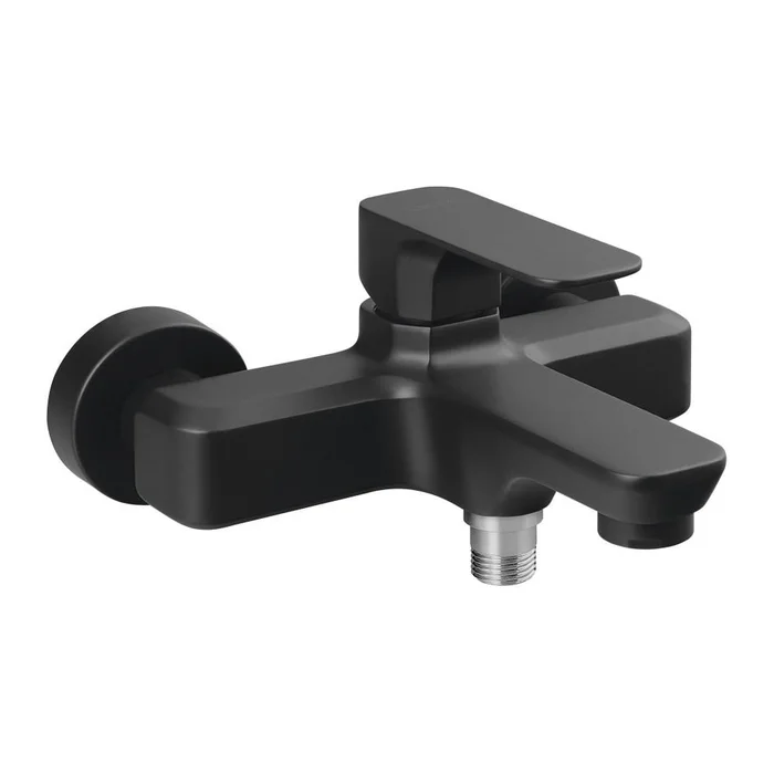 Matně černá nástěnná dvouvýstupová vanová baterie Spy