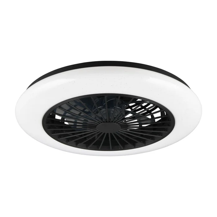 Matně černé LED stropní svítidlo s ventilátorem Stralsund