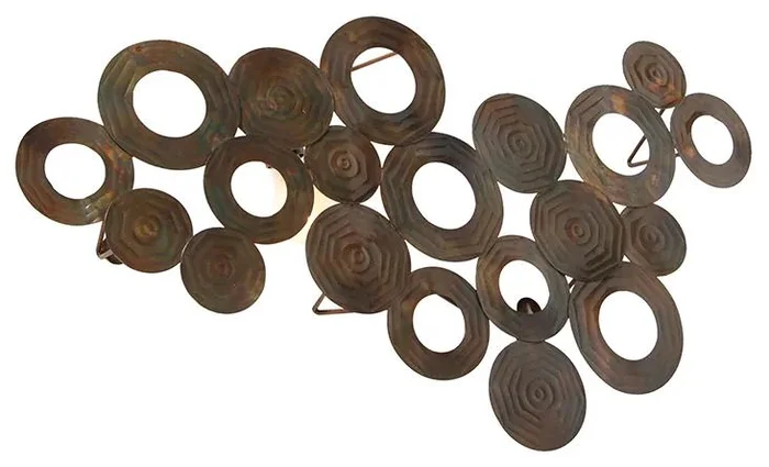 Měděné nástěnné svítidlo Circles 77 cm