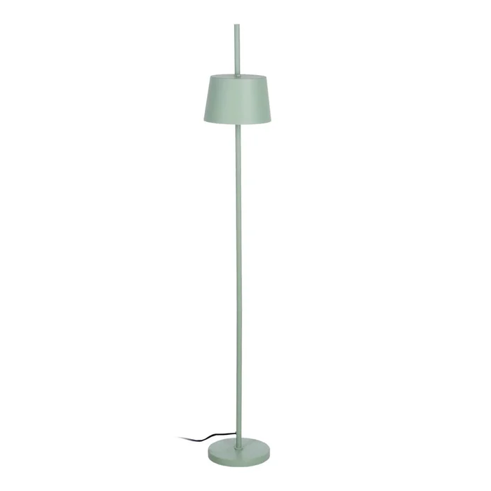 Mentolová stojací lampa Ixia s kovovým stínidlem