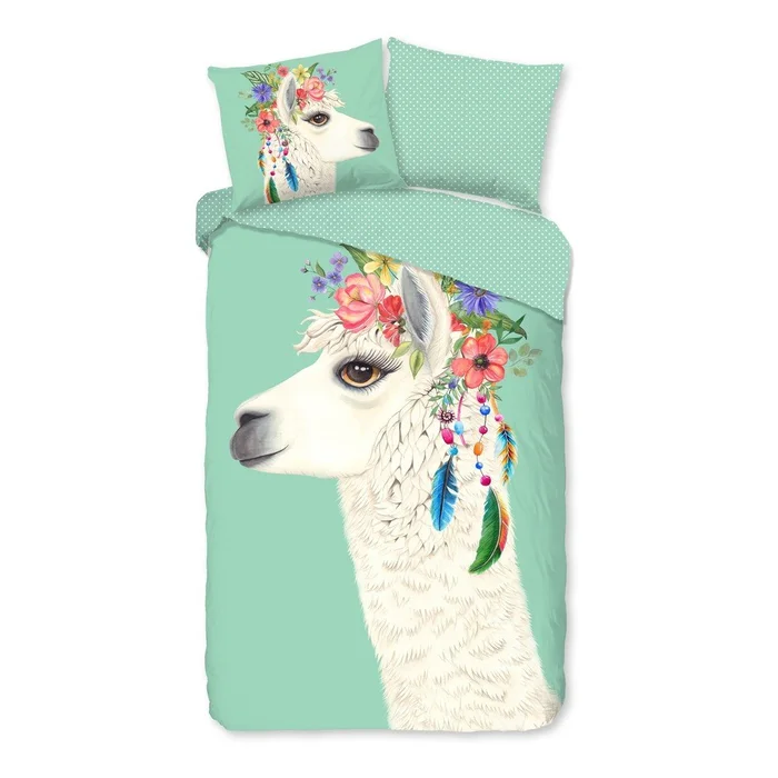 Mentolové bavlněné povlečení 140×220 cm pro jednolůžko a prodlouženou postel – Joey Good Morning