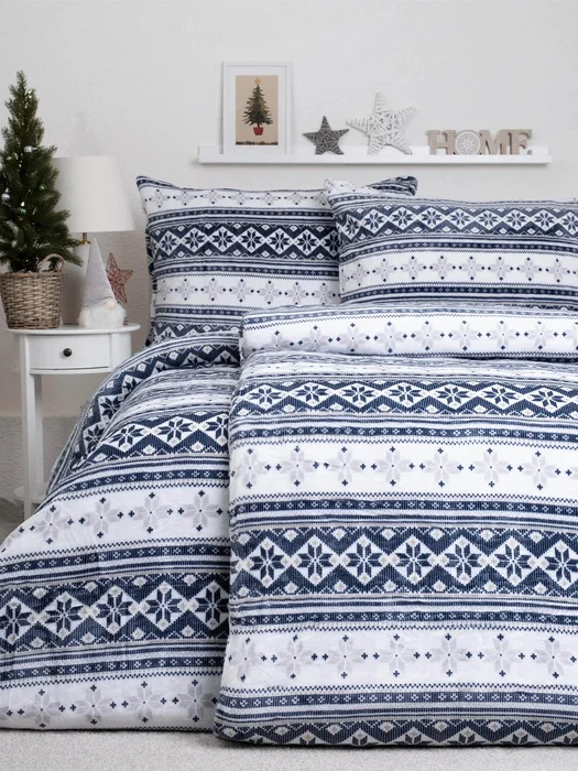 Mikroplyšové povlečení Winter Blue