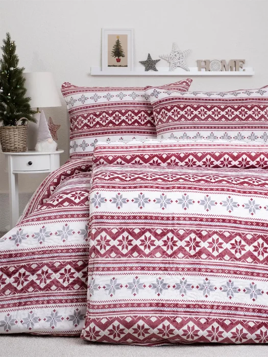 Mikroplyšové povlečení Winter Červené