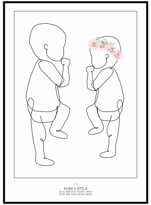 Miminko v životní velikosti – minimalistický plakát 50x70 cm