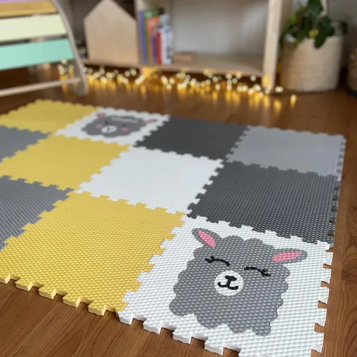 Minideckfloor Podlaha 12 dílů s motivy beránka a lamy