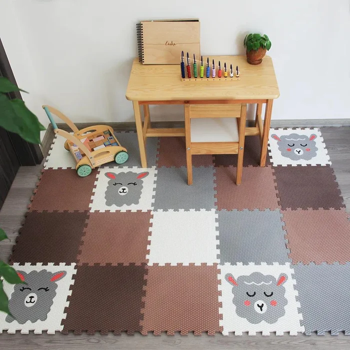 Minideckfloor Podlaha 20 Dílů - Beránek, Lama, Šedá a Bílá