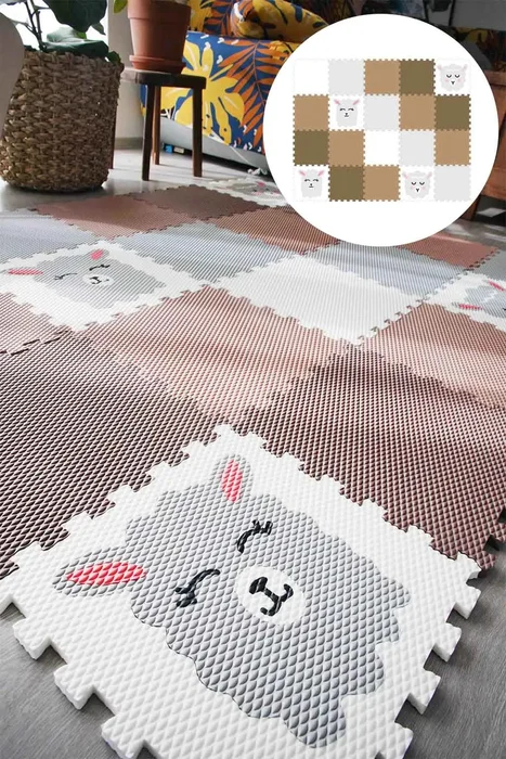 Minideckfloor podlaha s motivem beránka a lamy, sada 20 dílů