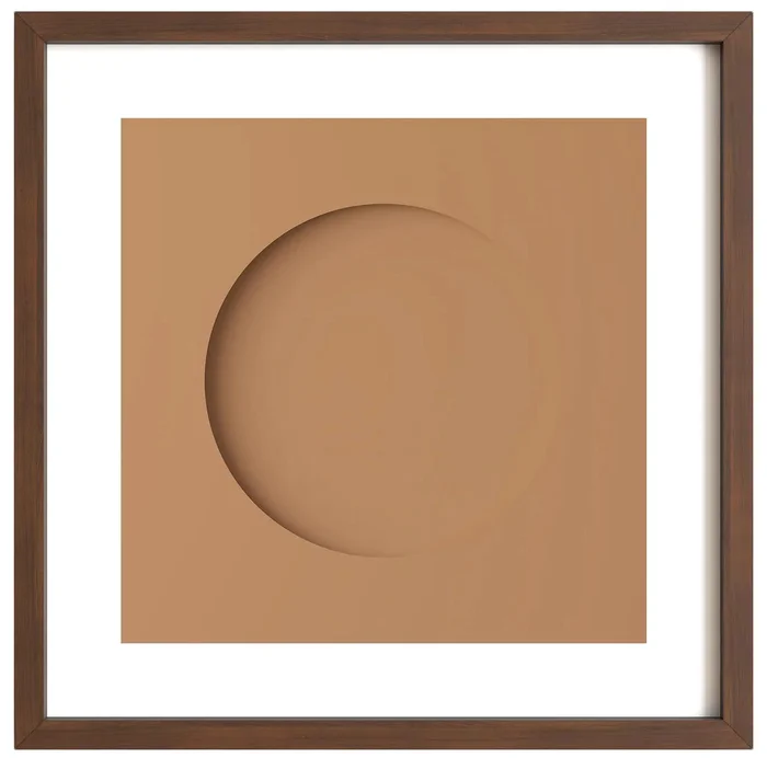 Minimalistický plakát s kruhem v terracotta barvě
