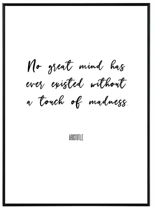 Minimalistický typografický obraz Great Mind 30x40 cm