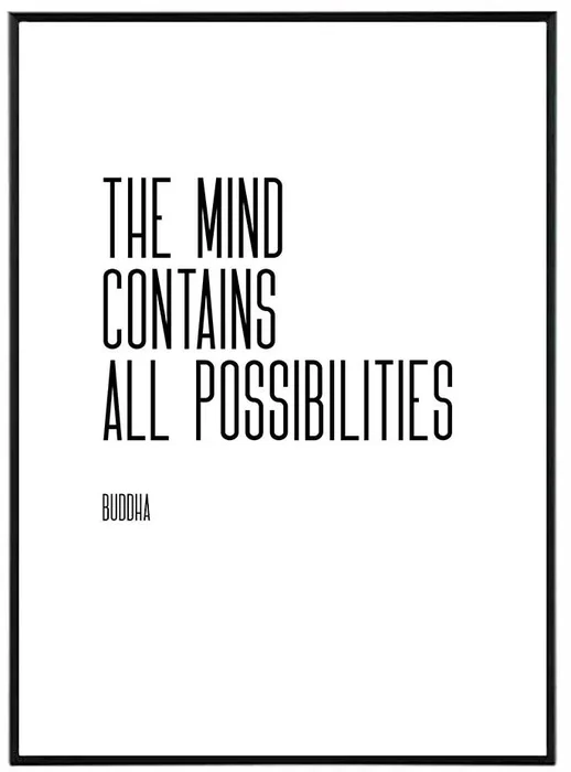 Minimalistický Typografický Obraz Mind 30x40 cm
