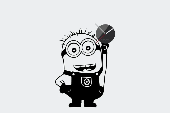 Minion Samolepící Hodiny s Černým Ciferníkem