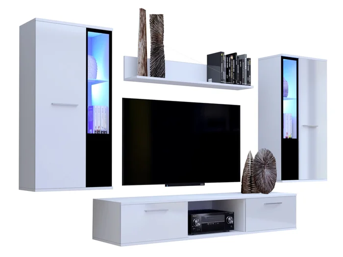 MIWA Obývací stěna – bílý lesk