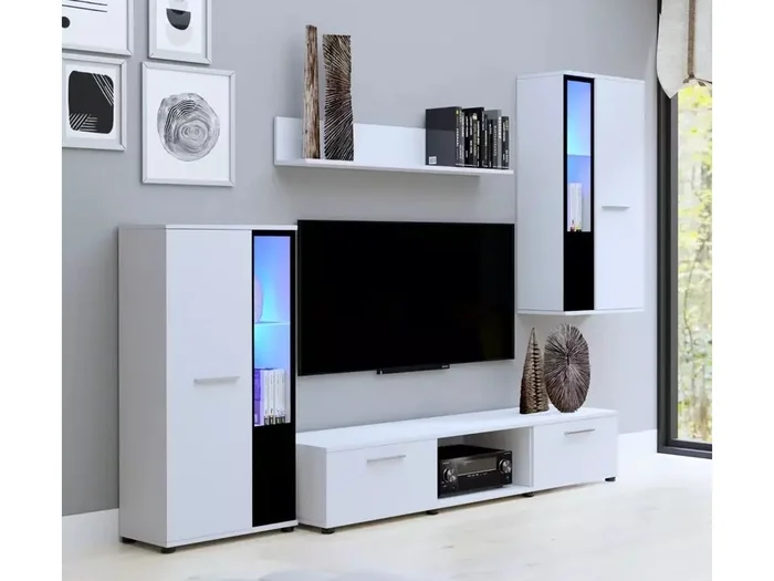 MIWA Obývací stěna – bílý mat