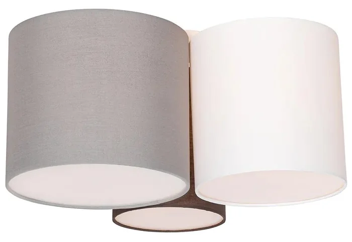 Moderní 3-ramenná stropní lampa v neutrálních barvách