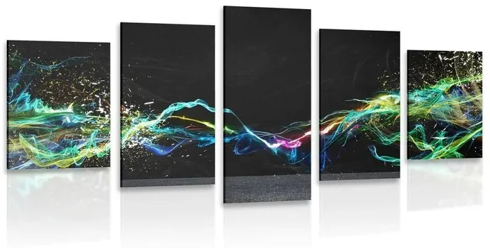Moderní abstraktní pětidílný obraz - umělecký design pro váš domov
