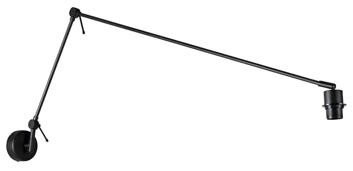 Moderní černá nástěnná lampa s nastavitelným ramenem