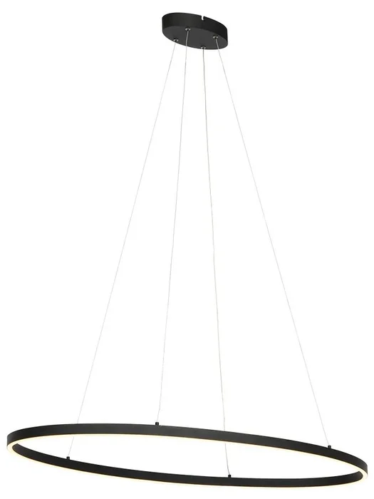 Moderní černé závěsné LED svítidlo Ovallo