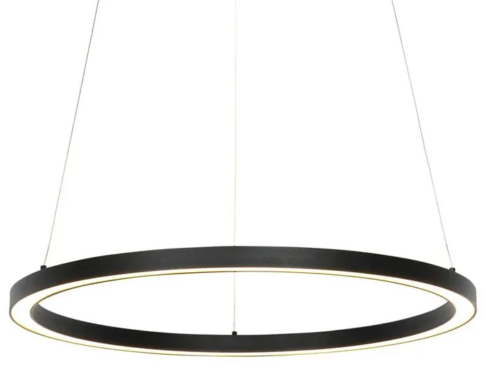 Moderní černé závěsné svítidlo Girello 60 cm s LED a RGBW funkcí