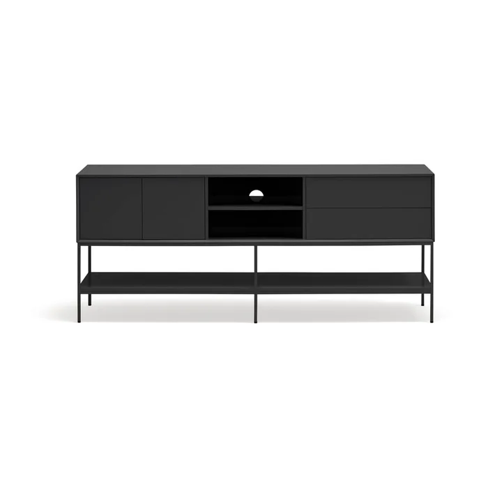 Moderní černý TV stolek Platt 175x74x45 cm