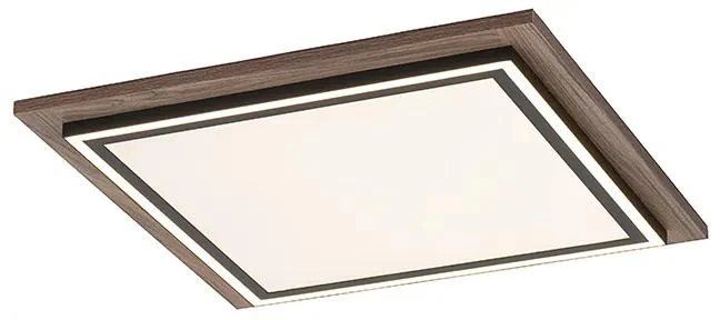 Moderní čtvercové dřevěné stropní svítidlo s LED a dálkovým ovládáním