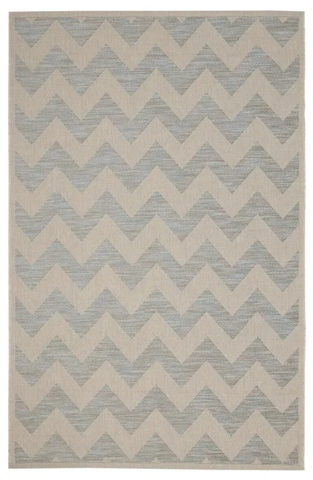 Moderní geometrický koberec Chevron Beige a Ice Blue 160x230 cm