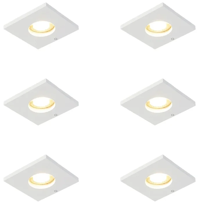 Moderní koupelnová zapuštěná LED světla 6 ks bílá
