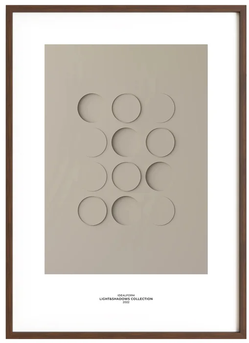 Moderní umělecký plakát Shadow Forms Smokey Taupe – Velikost: 500x700 mm