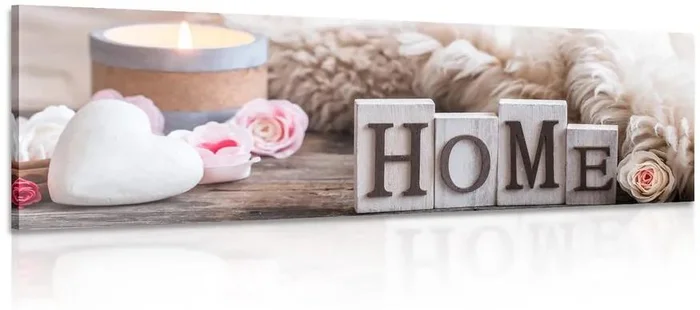 Moderní zátiší s nápisem Home