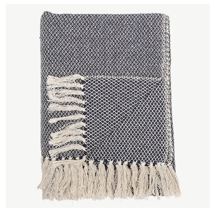 Modrá deka Bloomingville Throw 130x160 cm