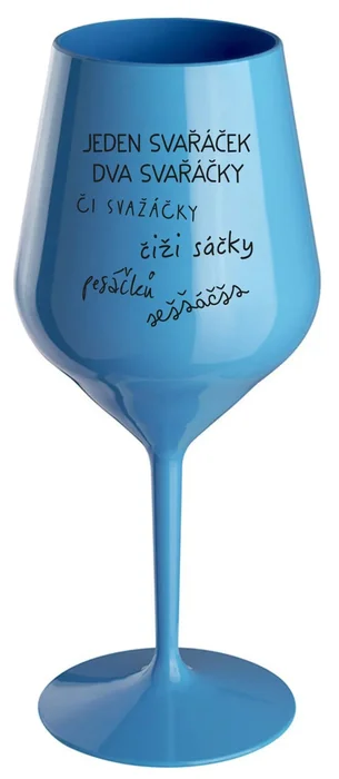 Modrá nerozbitná sklenice na víno 470 ml