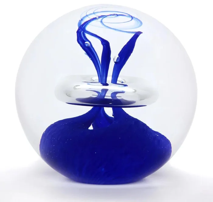 Modré skleněné těžítko 8 cm - Artcristal Bohemia