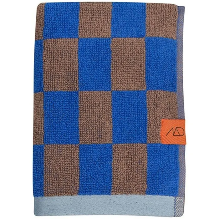 Modro-hnědý ručník z bio bavlny 50x90 cm Retro