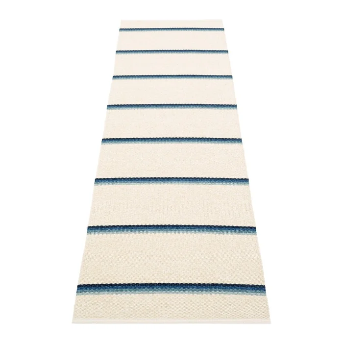 Modro-krémový venkovní i vnitřní běhoun Olle Blue Vanilla 70x240 cm